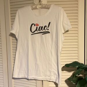 Women’s White Ciao! Short Sleeve Tee